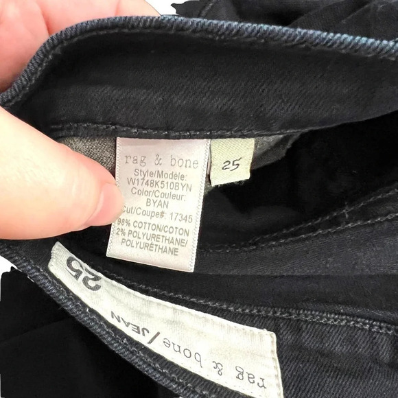 Rag and Bone Jeans Black Stovepipe Byan Dark‎ Wash Size 25 - Picture 13 of 13